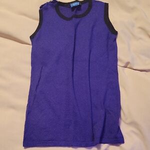 Purple Sleeveless Top with Black Trim